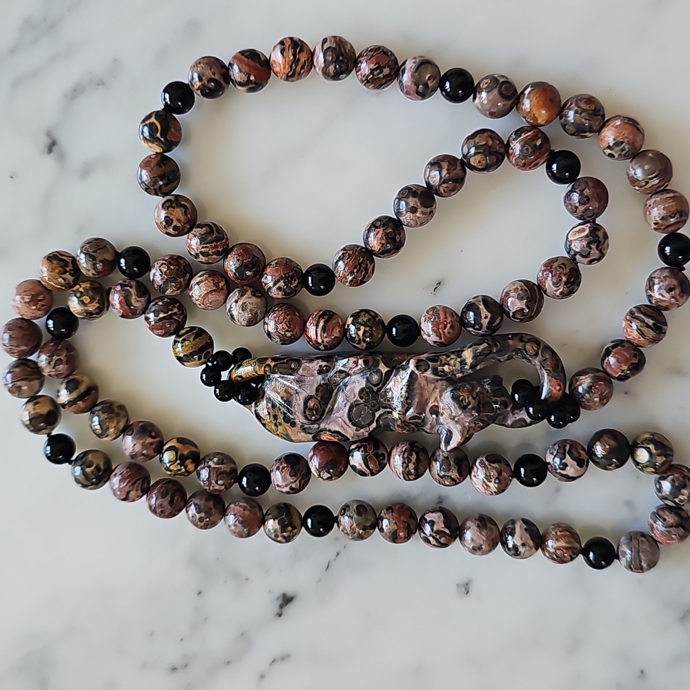 🟤HP🟤Leopard Skin Jasper Onyx Necklace - Picture 3 of 10